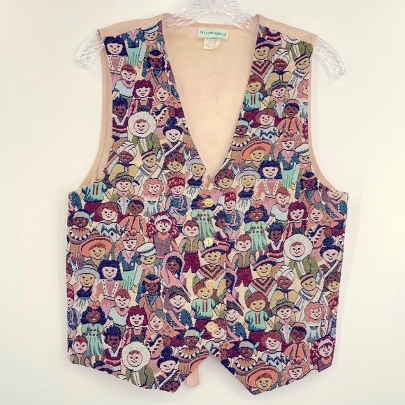 Vintage Jackets & Blazers - 90s Novelty Tapestry Vest